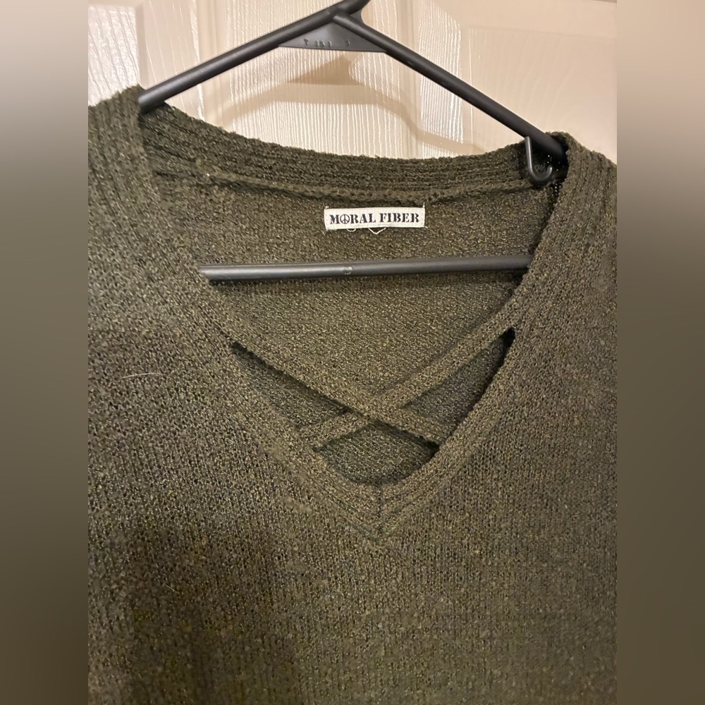 Moral Fiber Forest Green Knit Top‎